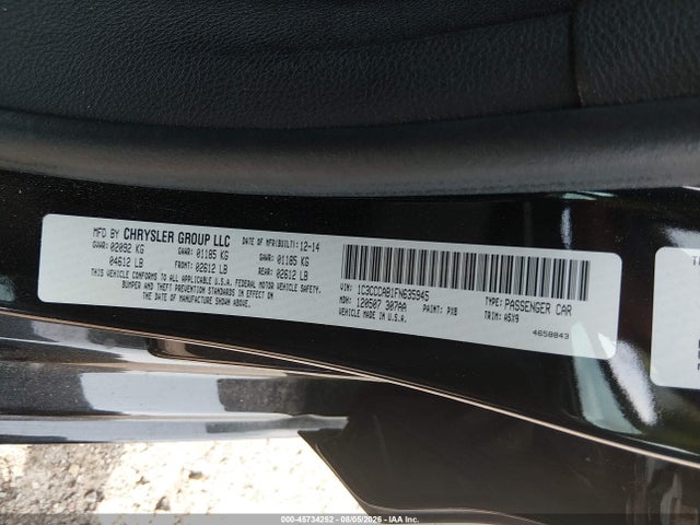 Aukcja sprzedaży 2015 Chrysler 200 Limited, vin: 1C3CCCAB1FN635945, numer aukcji: 45734252