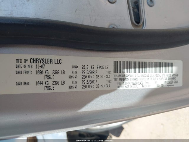 Aukcja sprzedaży 2008 Jeep Compass Sport, vin: 1J8FT47038D601432, numer aukcji: 45734321