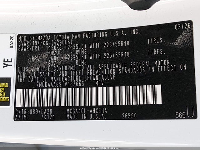 Toyota Corolla Cross Xle 2026 7MUDAAAG9TV187665 Image 9