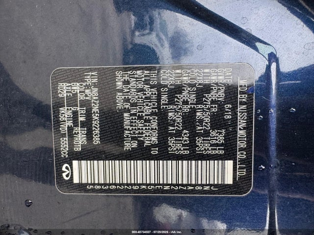 Продажа на аукционе авто 2019 Infiniti Qx80 Luxe, vin: JN8AZ2NE5K9226385, номер лота: 45734527