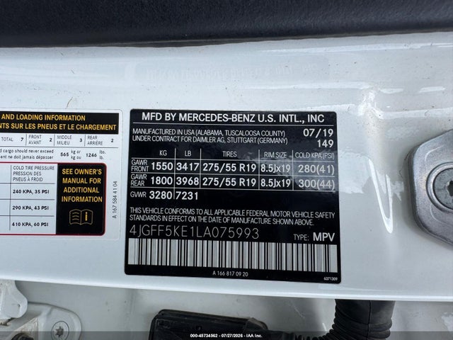 Продажа на аукционе авто 2020 Mercedes-benz Gls 450 4matic, vin: 4JGFF5KE1LA075993, номер лота: 45734562