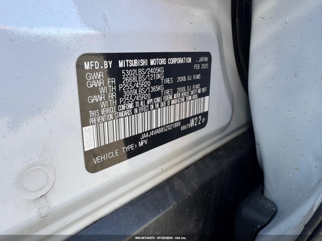 Aukcja sprzedaży 2025 Mitsubishi Outlander Se 2.5 S-awc/trail Edition S-awc, vin: JA4J4VA88SZ021889, numer aukcji: 45734573