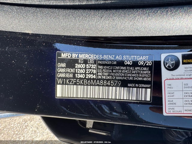 Aukcja sprzedaży 2021 Mercedes-benz E 450 4matic, vin: W1KZF5KB6MA884579, numer aukcji: 45734602