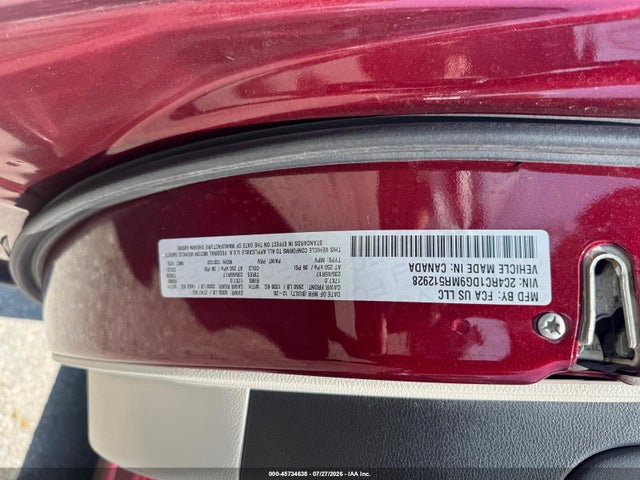 Продажа на аукционе авто 2021 Chrysler Voyager Lxi, vin: 2C4RC1DG9MR512928, номер лота: 45734638