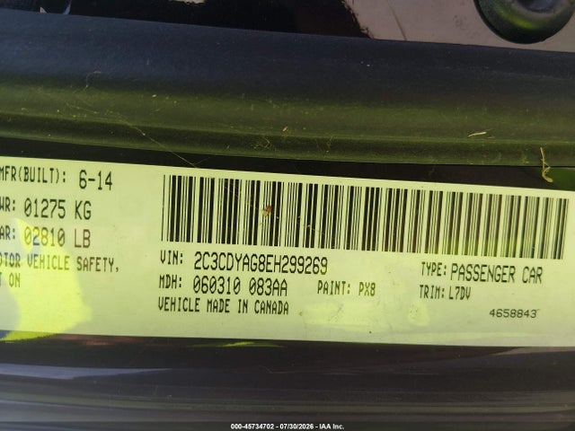 Aukcja sprzedaży 2014 Dodge Challenger Sxt, vin: 2C3CDYAG8EH299269, numer aukcji: 45734702