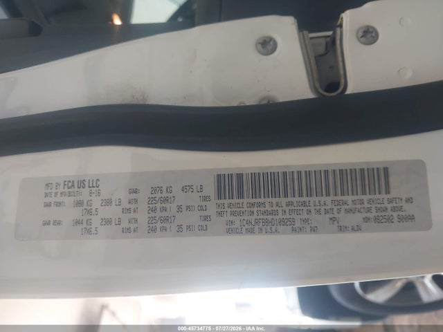 2017 Jeep Patriot High Altitude მანქანა იყიდება აუქციონზე, vin: 1C4NJRFB8HD109259, აუქციონის ნომერი: 45734775