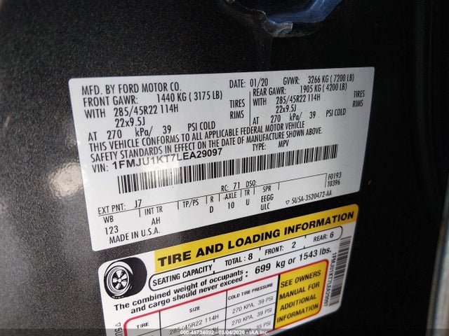 Ford Expedition Limited 2020 1FMJU1KT7LEA29097 Image 9