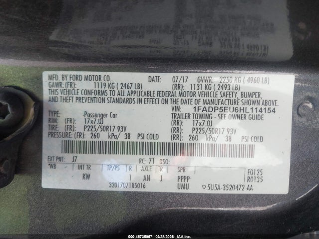 Ford C-max Energi Se 2017 1FADP5EU6HL114154 Image 9