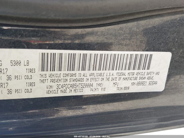 Dodge JOURNEY SE 2017 3C4PDCAB5HT520004 Image 9