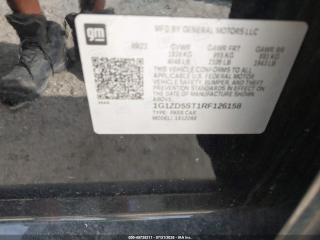 Продаж на аукціоні авто 2024 Chevrolet Malibu Fwd 1lt, vin: 1G1ZD5ST1RF126158, номер лоту: 45735211