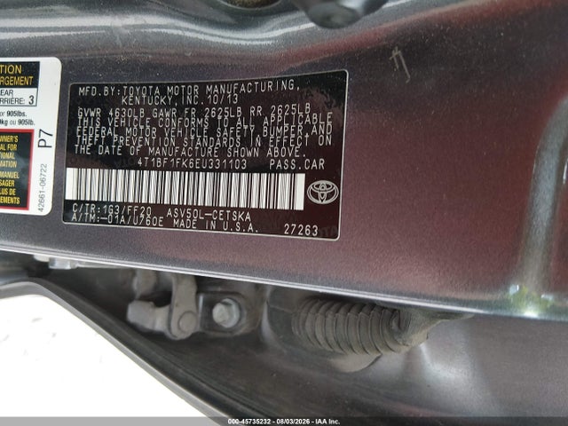 Aukcja sprzedaży 2014 Toyota Camry Se, vin: 4T1BF1FK6EU331103, numer aukcji: 45735232