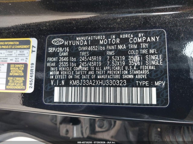 Hyundai Tucson Limited 2017 KM8J33A2XHU330323 Image 14