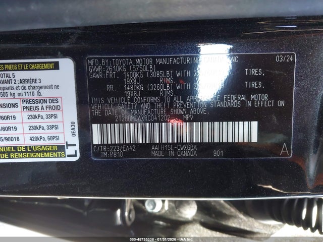 Продаж на аукціоні авто 2024 Lexus Rx 350h Premium, vin: 2T2BBMCAXRC041202, номер лоту: 45735338