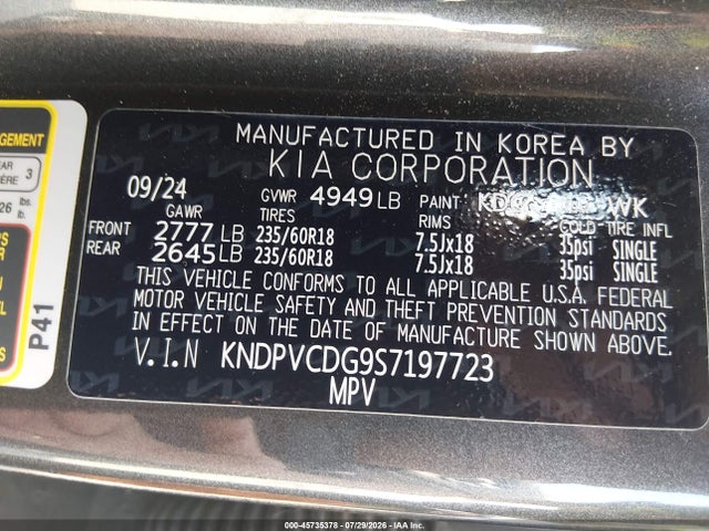 Aukcja sprzedaży 2025 Kia Sportage Hybrid Ex, vin: KNDPVCDG9S7197723, numer aukcji: 45735378
