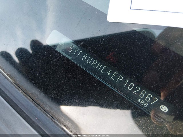 5YFBURHE4EP102867 Toyota COROLLA L