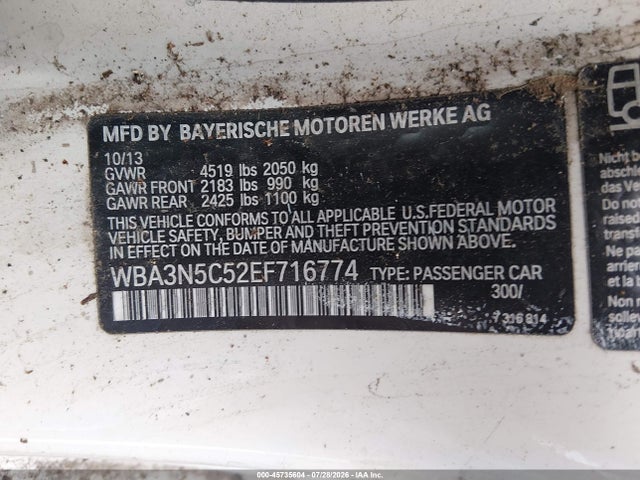 2014 Bmw 428i Xdrive მანქანა იყიდება აუქციონზე, vin: WBA3N5C52EF716774, აუქციონის ნომერი: 45735604