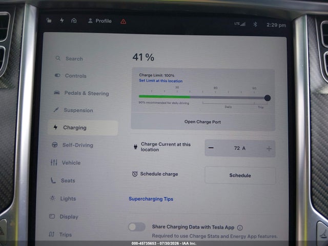 45735653 :رقم المزاد ، 5YJXCBE27HF055540 vin ، 2017 Tesla Model X 100d/75d/90d مزاد بيع