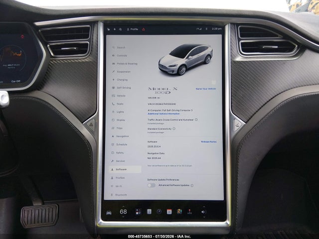 45735653 :رقم المزاد ، 5YJXCBE27HF055540 vin ، 2017 Tesla Model X 100d/75d/90d مزاد بيع