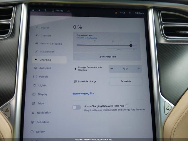 Aukcja sprzedaży 2016 Tesla Model S 90d/p100d/p85d/p90d, vin: 5YJSA1E43GF140255, numer aukcji: 45735656