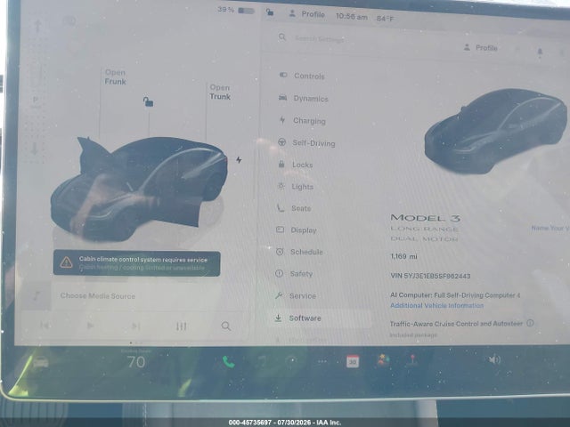 Продаж на аукціоні авто 2025 Tesla Model 3 Long Range All-wheel Drive, vin: 5YJ3E1EB5SF962443, номер лоту: 45735697