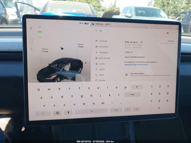 Aukcja sprzedaży 2025 Tesla Model 3 Long Range All-wheel Drive, vin: 5YJ3E1EB6SF081993, numer aukcji: 45735703