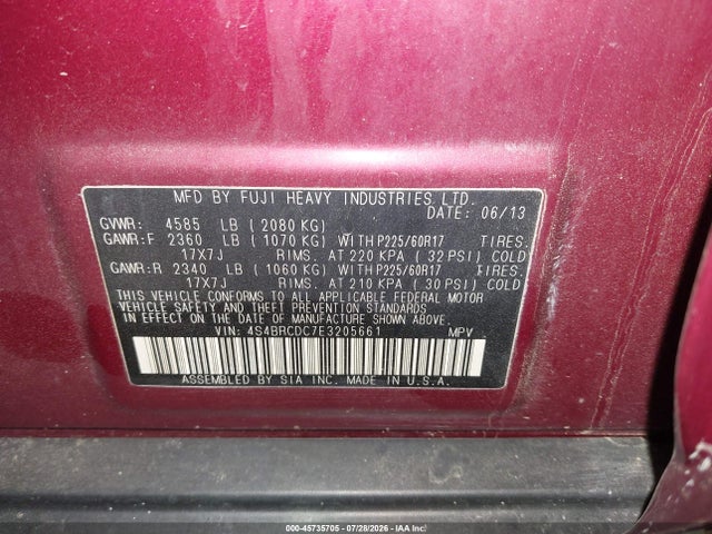 Продажа на аукционе авто 2014 Subaru Outback 2.5i Premium, vin: 4S4BRCDC7E3205661, номер лота: 45735705