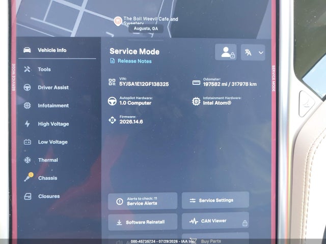 Продаж на аукціоні авто 2016 Tesla Model S 60/70/75/85, vin: 5YJSA1E12GF138325, номер лоту: 45735724