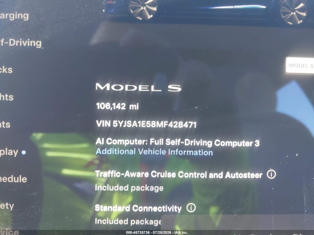 Продаж на аукціоні авто 2021 Tesla Model S Long Range Dual Motor All-wheel Drive, vin: 5YJSA1E58MF428471, номер лоту: 45735736