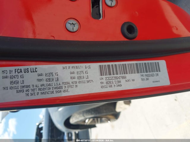 Aukcja sprzedaży 2016 Dodge Challenger Srt Hellcat, vin: 2C3CDZC99GH278860, numer aukcji: 45735737