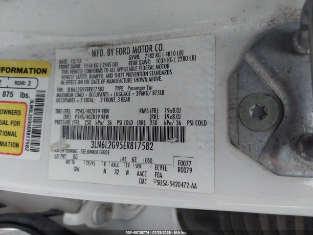 3LN6L2G95ER817582 Lincoln MKZ