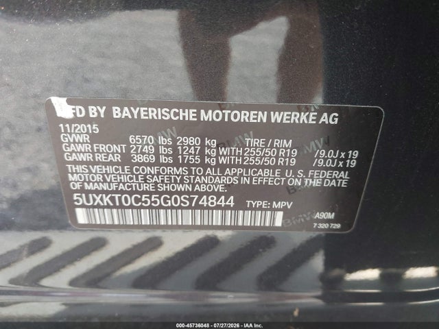 Продаж на аукціоні авто 2016 Bmw X5 Edrive Xdrive40e, vin: 5UXKT0C55G0S74844, номер лоту: 45736048