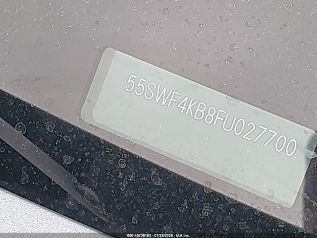 45736163 :رقم المزاد ، 55SWF4KB8FU027700 vin ، 2015 Mercedes-benz C 300 4matic مزاد بيع