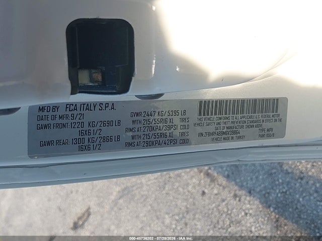 Aukcja sprzedaży 2021 Ram Promaster City Tradesman, vin: ZFBHRFAB9M6V39864, numer aukcji: 45736202