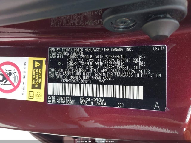 Продаж на аукціоні авто 2015 Lexus Rx 350, vin: 2T2BK1BA2FC261011, номер лоту: 45736269