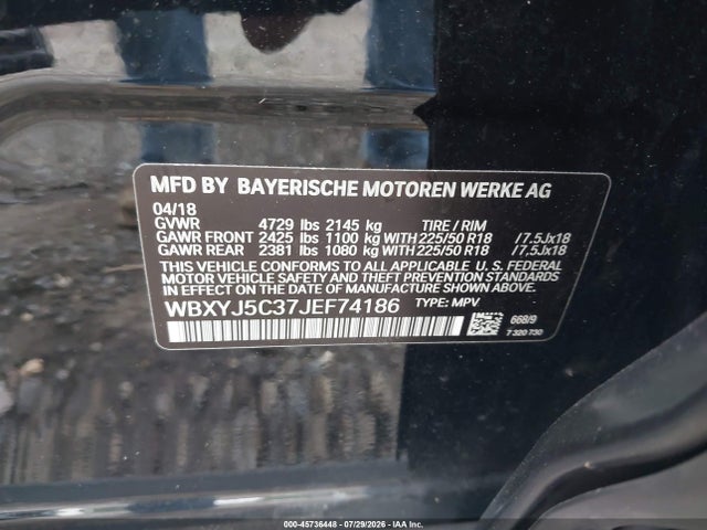 Продажа на аукционе авто 2018 Bmw X2 Xdrive28i, vin: WBXYJ5C37JEF74186, номер лота: 45736448