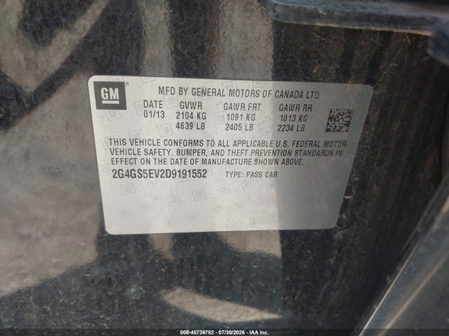 Aukcja sprzedaży 2013 Buick Regal Turbo - Premium 1, vin: 2G4GS5EV2D9191552, numer aukcji: 45736782