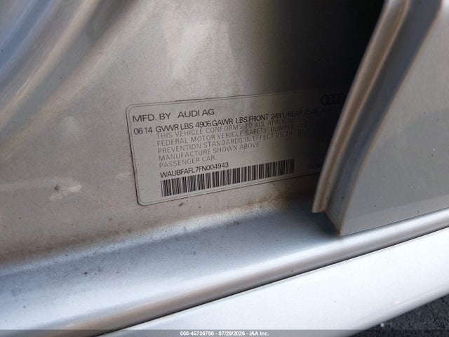 Продажа на аукционе авто 2015 Audi A4 2.0t Premium, vin: WAUBFAFL7FN004943, номер лота: 45736790