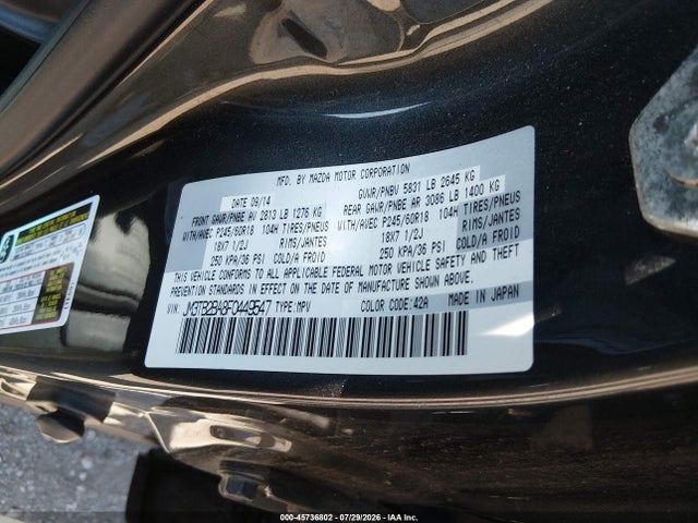 Продажа на аукционе авто 2015 Mazda Cx-9 Sport, vin: JM3TB2BA8F0449547, номер лота: 45736802