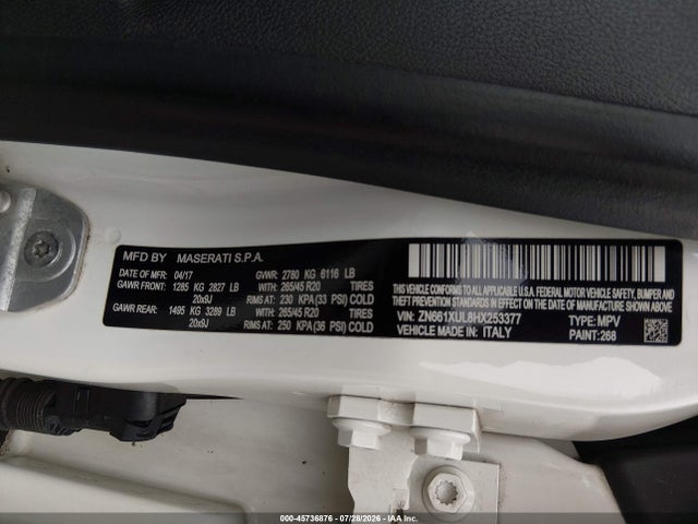 Maserati Levante 2017 ZN661XUL8HX253377 Image 9