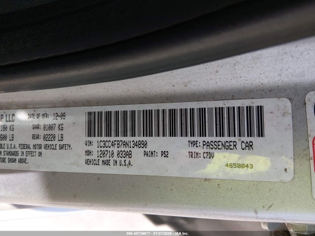 Продажа на аукционе авто 2010 Chrysler Sebring Touring, vin: 1C3CC4FB7AN134890, номер лота: 45736977