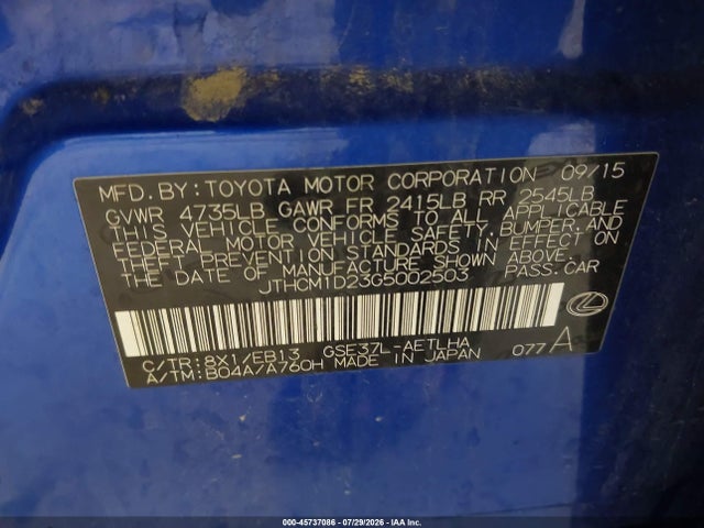 Продаж на аукціоні авто 2016 Lexus Is 300, vin: JTHCM1D23G5002503, номер лоту: 45737086