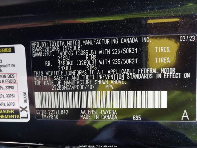 Lexus Rx 350h Premium Plus 2023 2T2BBMCA4PC007107 Image 9