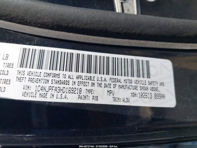 Aukcja sprzedaży 2017 Jeep Patriot High Altitude, vin: 1C4NJPFA3HD169218, numer aukcji: 45737164