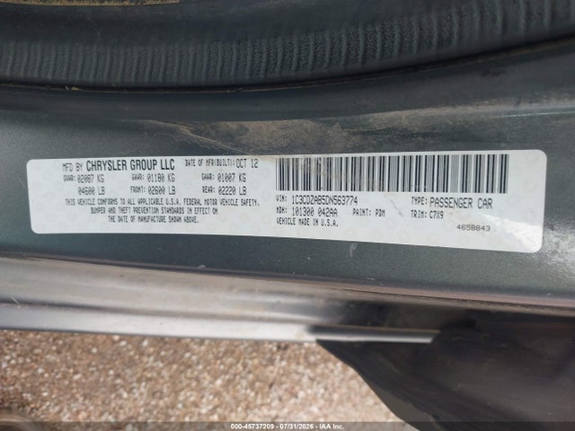 2013 Dodge Avenger Se მანქანა იყიდება აუქციონზე, vin: 1C3CDZAB5DN563774, აუქციონის ნომერი: 45737209