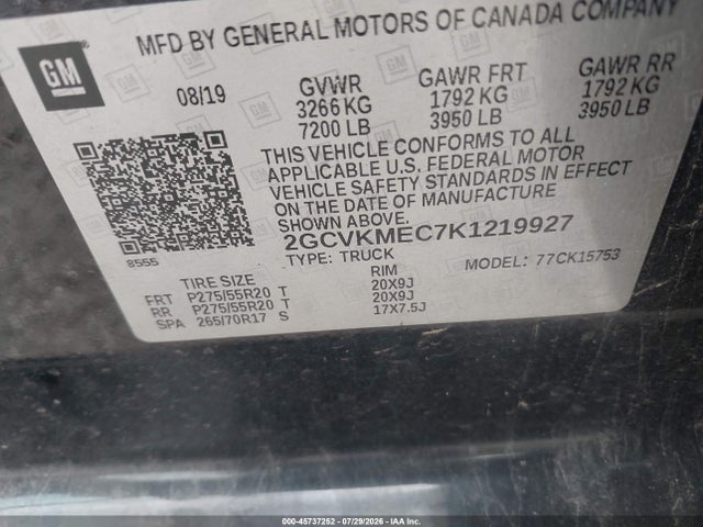 2GCVKMEC7K1219927 Chevrolet Silverado 1500 Ld Silverado Custom