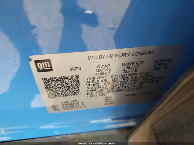 KL77LJE24RC115277 Chevrolet Trax Fwd 2rs