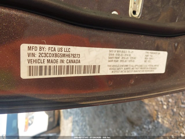 Aukcja sprzedaży 2021 Dodge Charger Sxt Rwd, vin: 2C3CDXBG5MH679273, numer aukcji: 45737352