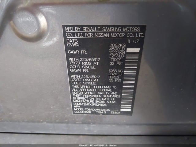 Nissan ROGUE SV 2018 KNMAT2MTXJP524695 Image 9
