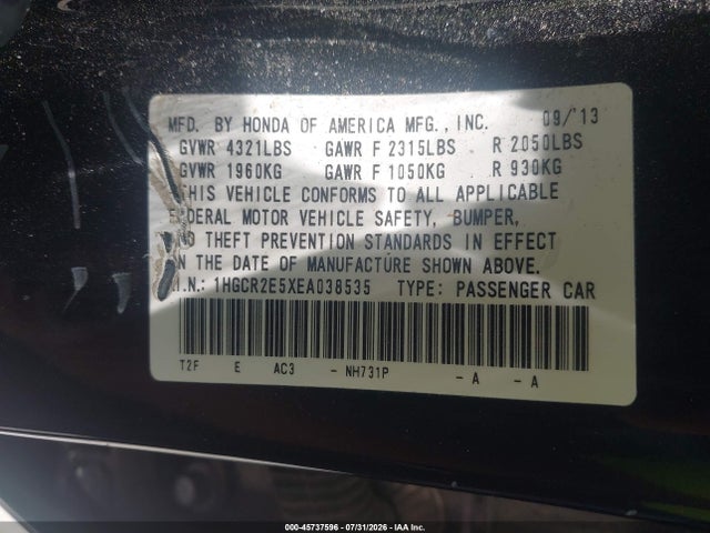 1HGCR2E5XEA038535 Honda Accord Sport