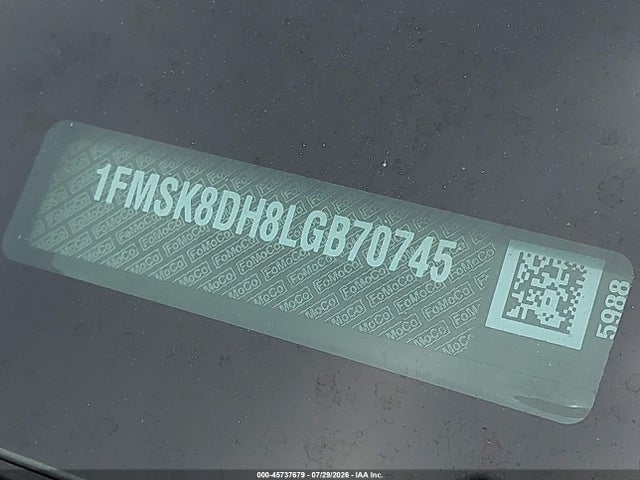 Aukcja sprzedaży 2020 Ford Explorer Xlt, vin: 1FMSK8DH8LGB70745, numer aukcji: 45737679